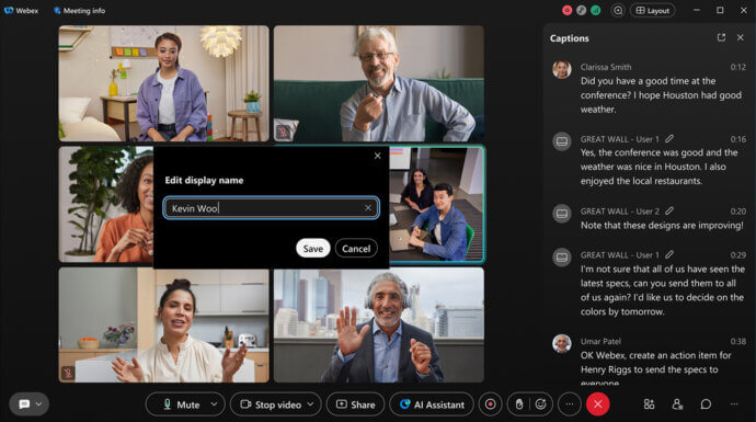 Webex vs Zoom vs TrueConf: AI Features